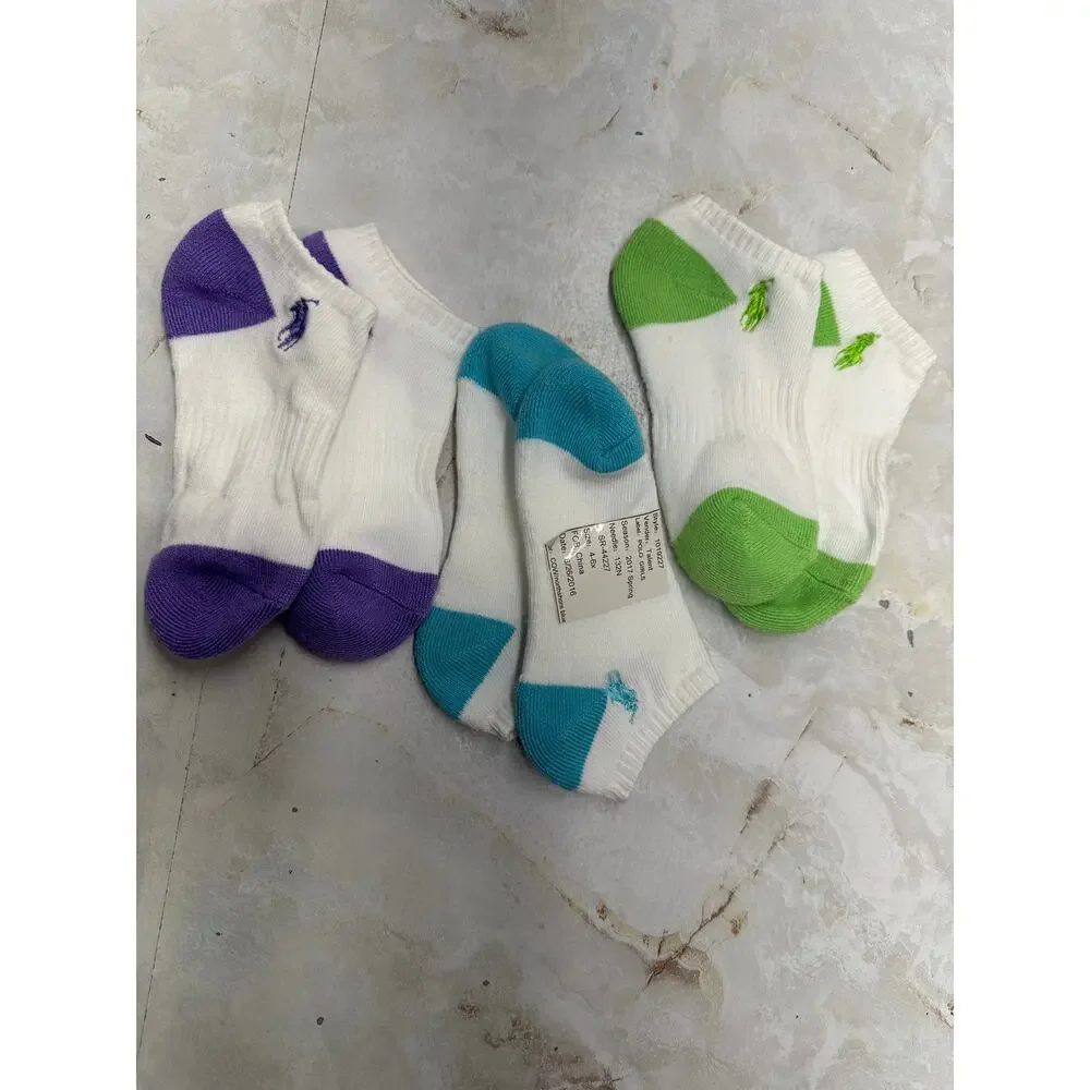 POLO Ralph Lauren Socks Girls‎ 4-6X-Mixcolor -New No tags- 3 Pairs